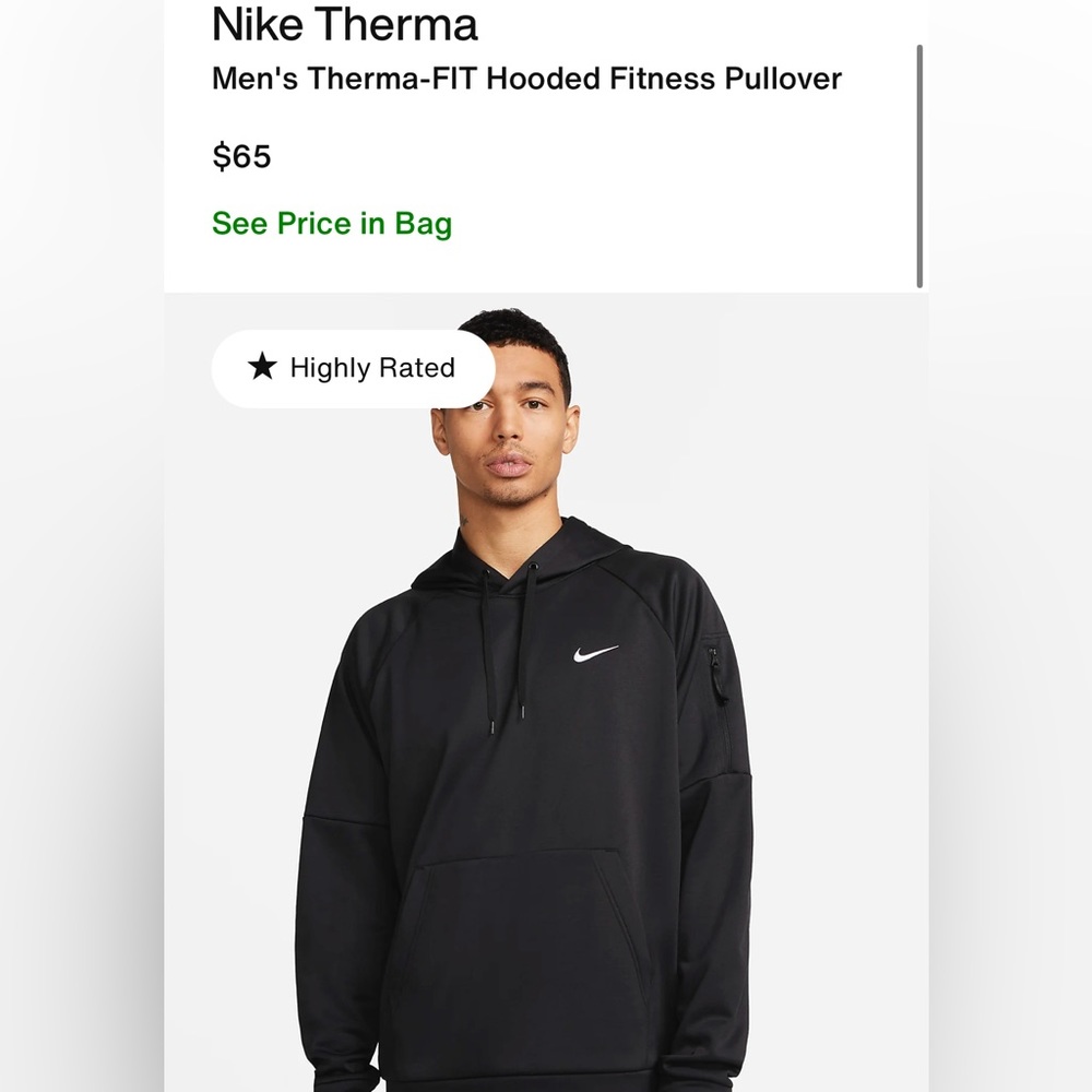 Nike Therma
Men's Therma-FIT Hooded Fitness Pullover. New with tags.